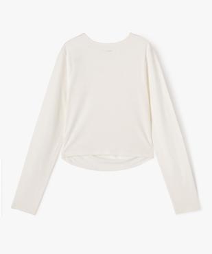 Tee-shirt manches longues coupe courte fille vue3 - GEMO (JUNIOR) - GEMO