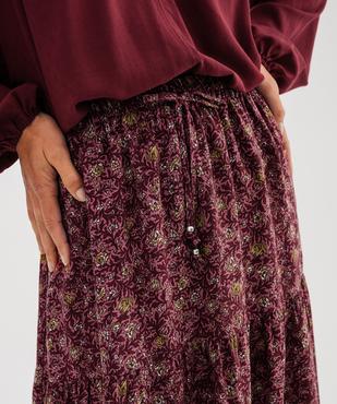 Jupe longue à motifs fleuris et volants femme vue2 - GEMO(FEMME PAP) - GEMO