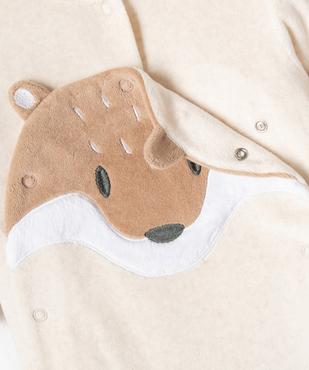 Pyjama en velours ouvert devant motif renard bébé garçon vue3 - GEMO(BEBE DEBT) - GEMO