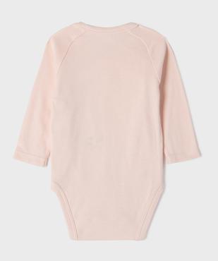 Body manches longues fermeture croisée bébé fille (lot de 3) vue4 - GEMO 4G BEBE - GEMO