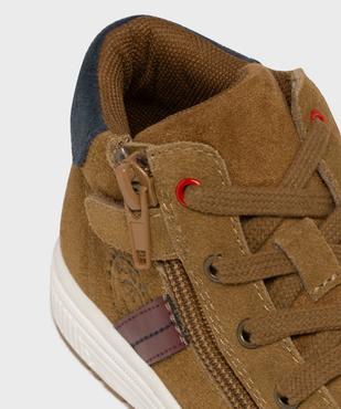 Baskets mid-cut dessus en cuir suédé à zip et lacets garçon - Buggy vue15 - BUGGY GEMO FOR GOOD - GEMO