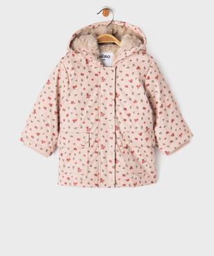 Manteau imperméable à capuche avec doublure chaude bébé fille vue1 - GEMO(BEBE DEBT) - GEMO