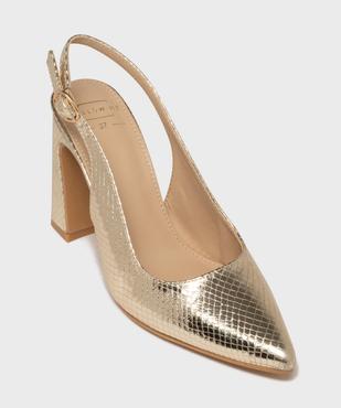 Escarpins à haut talon trapèze et bout pointu femme vue5 - FOLLOW ME - GEMO