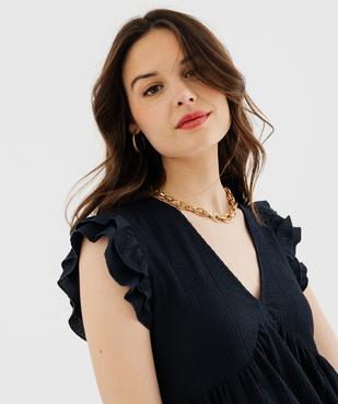 Robe à manches volantées avec taille empire femme vue2 - GEMO(FEMME PAP) - GEMO