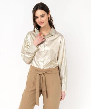 Chemise courte à manches longues en matière pailletée femme vue1 - GEMO(FEMME PAP) - GEMO