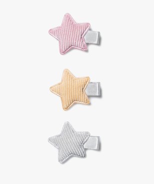 Pinces à cheveux fille avec motif étoile en velours côtelé vue1 - GEMO - GEMO