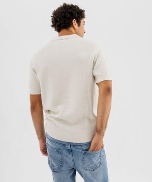 Polo manches courtes en maille fantaisie homme vue3 - GEMO 4G HOMME - GEMO