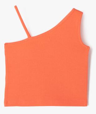 Débardeur asymétrique en coton côtelé fille vue3 - GEMO (ENFANT) - GEMO