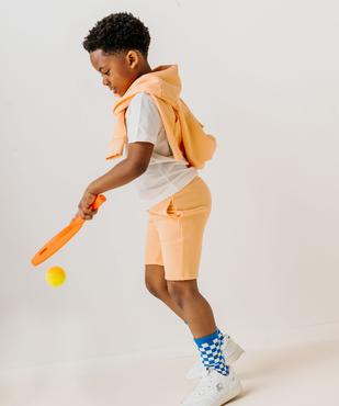 Bermuda en maille avec intérieur molletonné garçon vue4 - GEMO (ENFANT) - GEMO