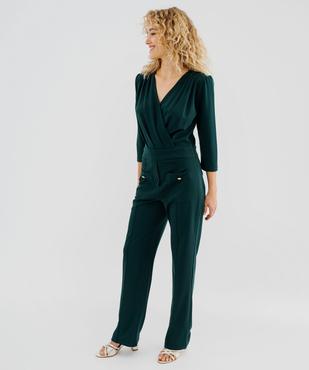 Combinaison pantalon avec décolleté drapé femme vue1 - GEMO(FEMME PAP) - GEMO