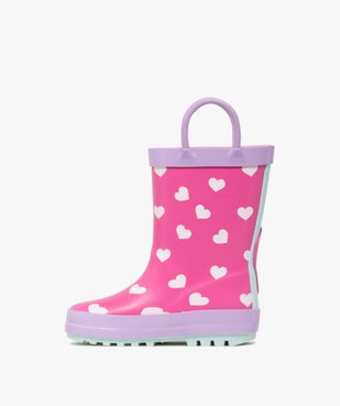 Bottes de pluie bébé fille licorne à petits coeurs et avec anses vue4 - LOVELY WINGS - GEMO
