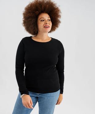 Tee-shirt manches longues et col rond femme grande taille vue1 - GEMO 4G GT - GEMO
