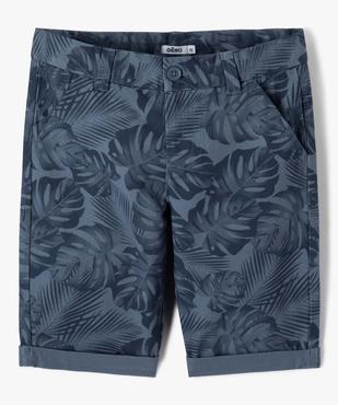 Bermuda imprimé coupe slim en toile de coton garçon vue1 - GEMO 4G GARCON - GEMO