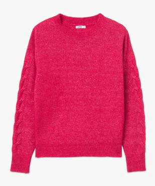 Pull femme à col rond avec manches torsadées vue4 - GEMO(FEMME PAP) - GEMO