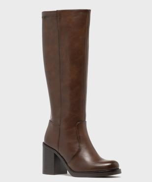 Bottes à talon avec bout rond femme - Follow Me vue2 - FOLLOW ME - GEMO