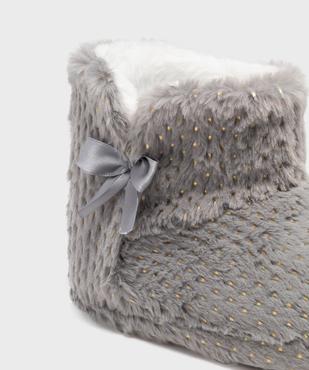 Chaussons montants en fourrure imitation et paillettes femme vue6 - GEMO 4G FEMME - GEMO