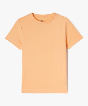 Tee-shirt à manches courtes en coton uni garçon vue1 - GEMO (ENFANT) - GEMO