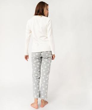 Pyjama en maille peluche motif chat femme vue3 - GEMO(HOMWR FEM) - GEMO