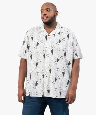 Chemise homme imprimée grande taille à motifs fleurs vue1 - GEMO (G TAILLE) - GEMO