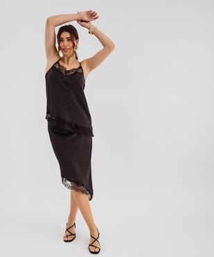 Caraco asymétrique en satin fluide femme  vue6 - GEMO(FEMME PAP) - GEMO