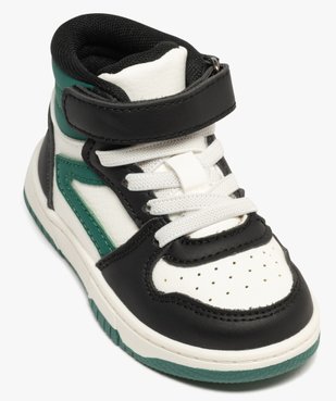 Baskets montantes  tricolores à lacets élastiques et scratch bébé garçon vue6 - ATHLETIC - GEMO