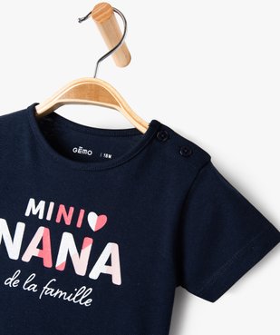 Tee-shirt bébé fille en coton à manches courtes et motif pailleté vue2 - PREMIER PRIX BY GEMO - GEMO
