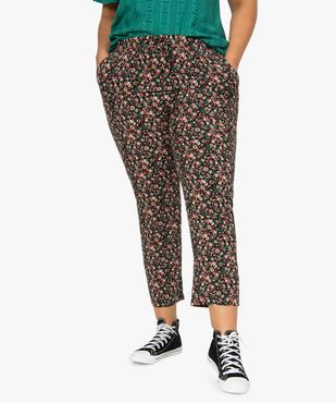 Pantalon femme grande taille large et fluide imprimé à taille élastiquée vue1 - GEMO (G TAILLE) - GEMO