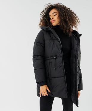 Doudoune mi-longue à capuche femme vue3 - GEMO(FEMME PAP) - GEMO