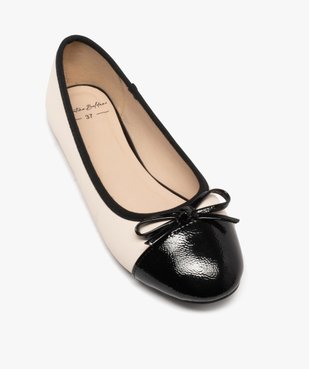 Ballerines bicolores avec bout verni femme - Valentina Baldano vue5 - VALENTINA BALDA - GEMO