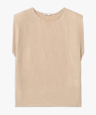 Blouse femme sans manches avec épaulettes en gaze de coton vue4 - GEMO(FEMME PAP) - GEMO