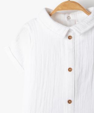 Ensemble bébé garçon 2 pièces : body chemise + short en gaze de coton vue3 - GEMO(BB COUCHE) - GEMO