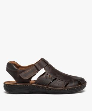Sandales homme dessus en cuir et bout fermé vue1 - GEMO (CASUAL) - GEMO