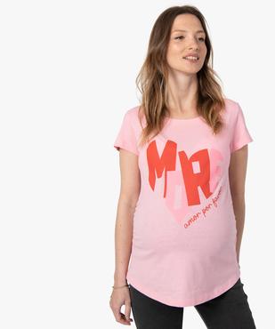 Tee-shirt de grossesse avec inscription en forme de cœur  vue1 - GEMO (MATER) - GEMO