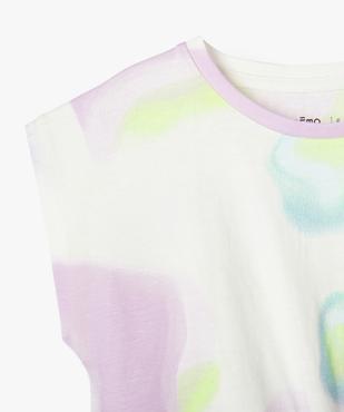Tee-shirt manches courtes loose tie-and-dye fille vue3 - GEMO 4G FILLE - GEMO
