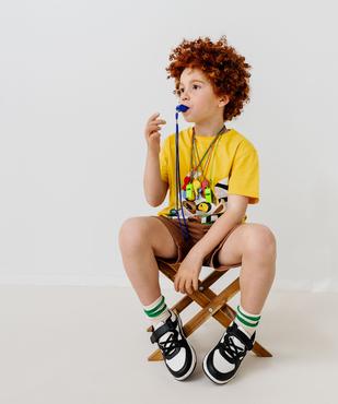 Bermuda en maille coupe cargo garçon vue6 - GEMO (ENFANT) - GEMO