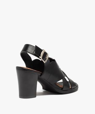 Sandales femme à talon dessus larges brides croisées vue4 - GEMO(URBAIN) - GEMO