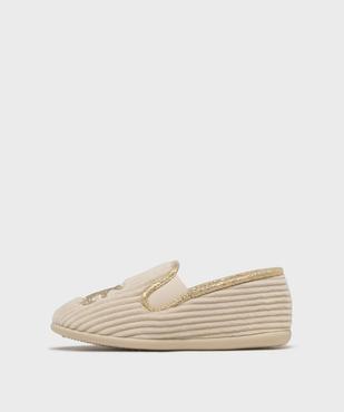 Chaussons couvrants en velours côtelé fille - LuluCastagnette vue3 - LULUCASTAGNETTE - GEMO