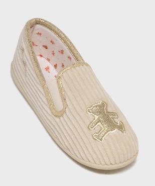 Chaussons couvrants en velours côtelé fille - LuluCastagnette vue5 - LULUCASTAGNETTE - GEMO