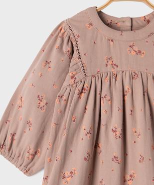 Robe manches longues à motifs fleuris bébé fille vue2 - GEMO(BEBE DEBT) - GEMO
