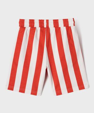 Bermuda rayé en maille French Terry avec taille ajustable garçon vue3 - GEMO (ENFANT) - GEMO
