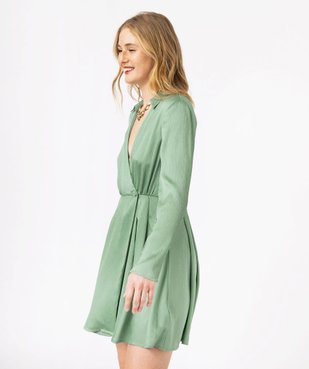 Robe à manches longues et col chemisier femme vue1 - GEMO(FEMME PAP) - GEMO