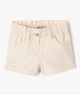 Short en velours à taille élastiquée et revers bébé fille vue1 - GEMO 4G BEBE - GEMO