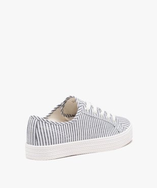 Baskets en toile à lacets avec épaisse semelle femme vue5 - FOLLOW ME G4G - GEMO