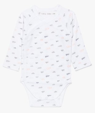 Body bébé à motif nuage en coton bio (lot de 3) vue2 - GEMO 4G BEBE - GEMO