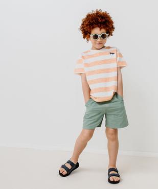 Bermuda en toile légère à taille élastiquée garçon vue1 - GEMO (ENFANT) - GEMO