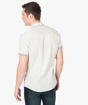 Chemise manches courtes à liseré contrastant vue3 - GEMO (HOMME) - GEMO