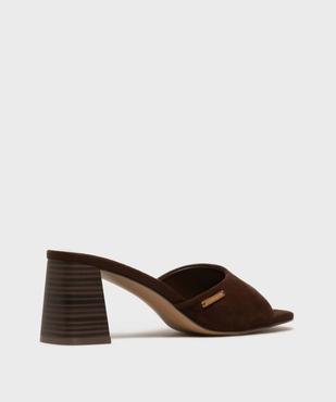 Mules à talon trapèze en suédine femme - LuluCastagnette vue4 - LULUCASTAGNETTE - GEMO