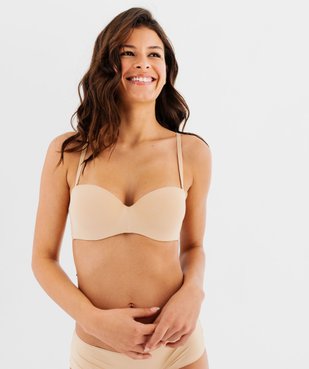  Soutien-gorge bandeau en microfibre avec bretelles muti-positions vue1 - GEMO 4G FEMME - GEMO