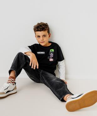 Tee-shirt manches longues effet 2 en 1 garçon - Minecraft vue1 - MINECRAFT - GEMO