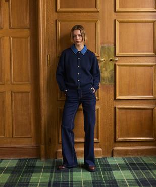 Jean Flare en denim extensible à effet pont femme - LuluCastagnette vue5 - LULU CASTAGNETTE G4G D - GEMO
